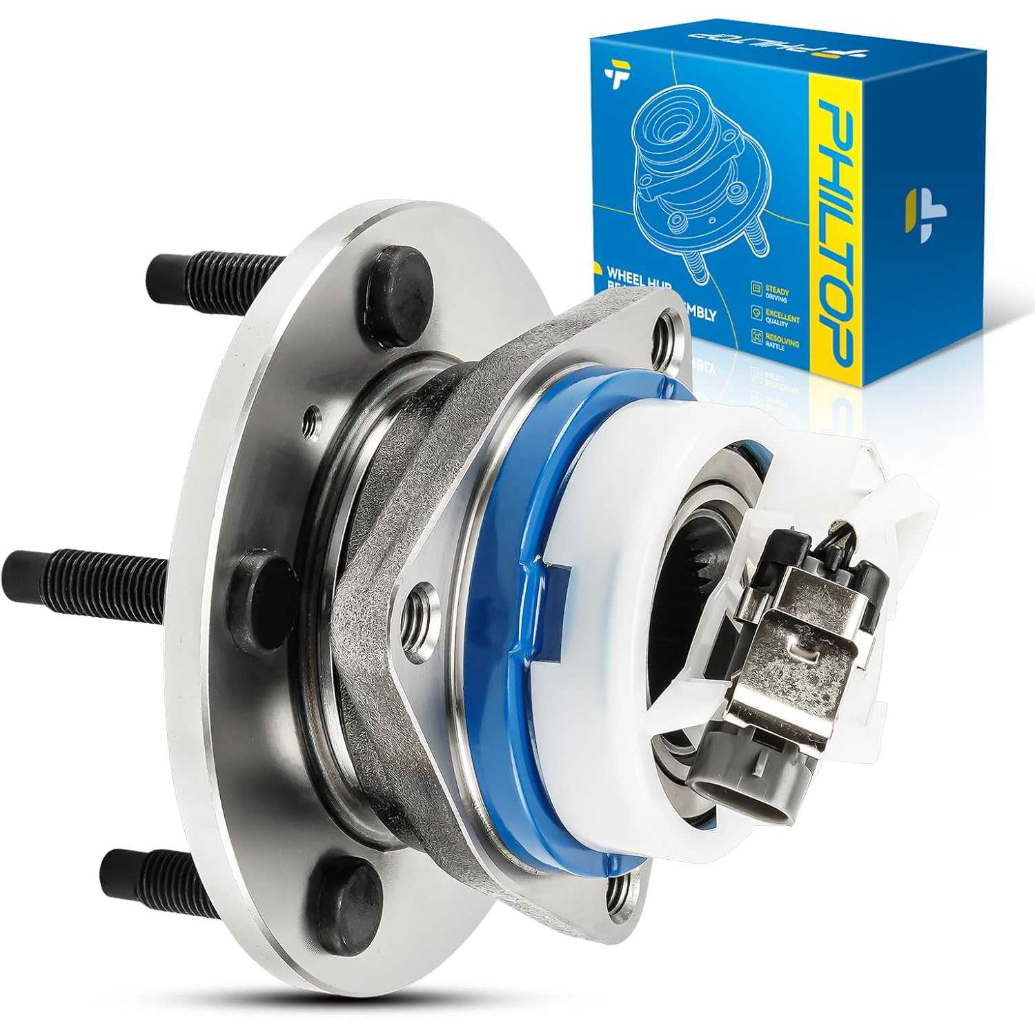 PHILTOP 513121 Front Wheel Bearing & Hub Assembly Compatible with 2000-2013 Chevy Impala, 2000-2005 Buick Lesabre, 1997-2008