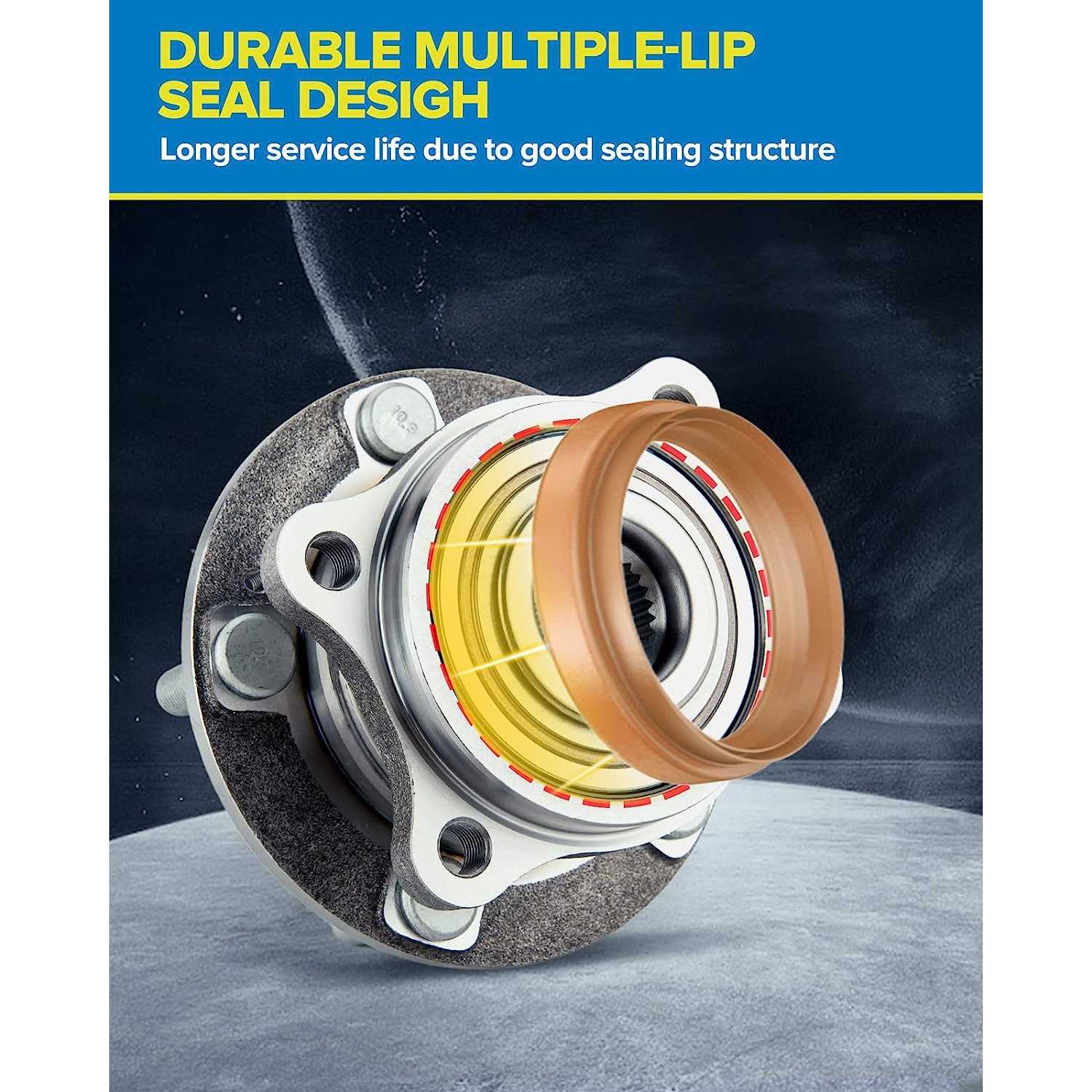 Suncent® 512460 Front/Rear Wheel Bearing & Hub Assembly for Police Interceptor Utility 2013-2020/Explorer 2011-2019 7