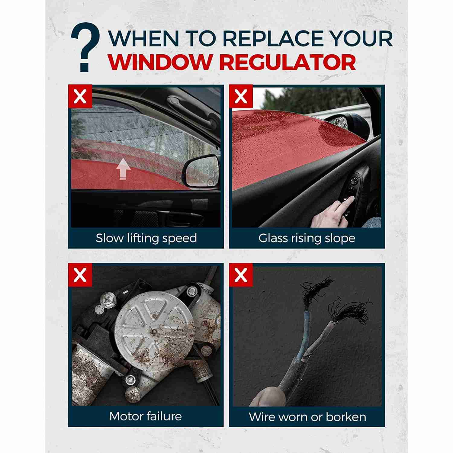 KAX® 1994-1997 Honda Accord Front Right Passenger Side Power Window Regulator with Motor 3