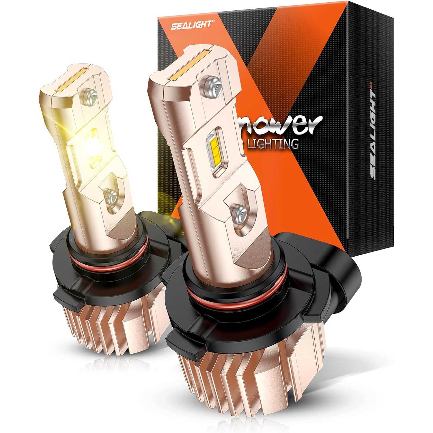 SEALIGHT® XF3A H10/9145/9140 LED Fog Light Bulbs 3000K Yellow 30W 10000LM IP68 2PCS