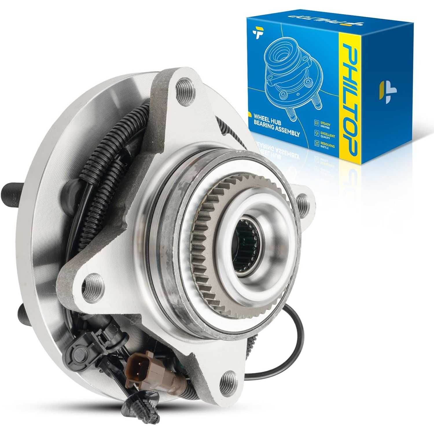 PHILTOP 515177 4WD Front Wheel Bearing Hub Assembly for 2018-2020 Ford F-150 with ABS 6 Lugs 1 PCS