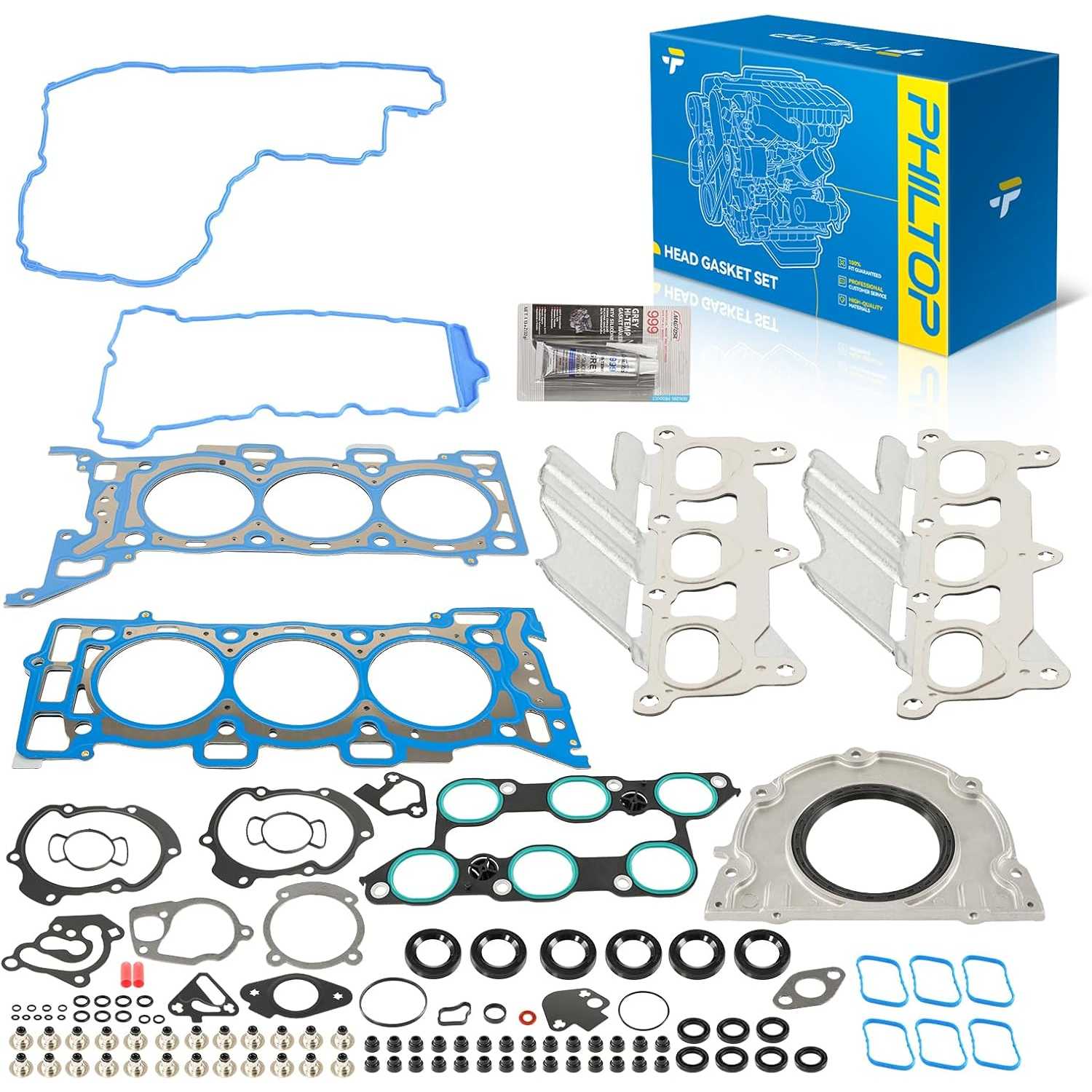PHILTOP HS26376PT5 Head Gasket Set Compatible with Enclave 2009-2017,Traverse 2009-2017,Acadia 2009-2016,Acadia Limited 2017,Out
