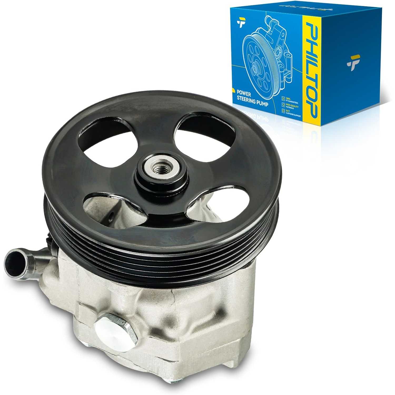PHILTOP Power Steering Pump Replacement 215330, Fit for 2003-2005 Forester, 2006-2007 Forester 2.5T, Power Steering Pump with Pu