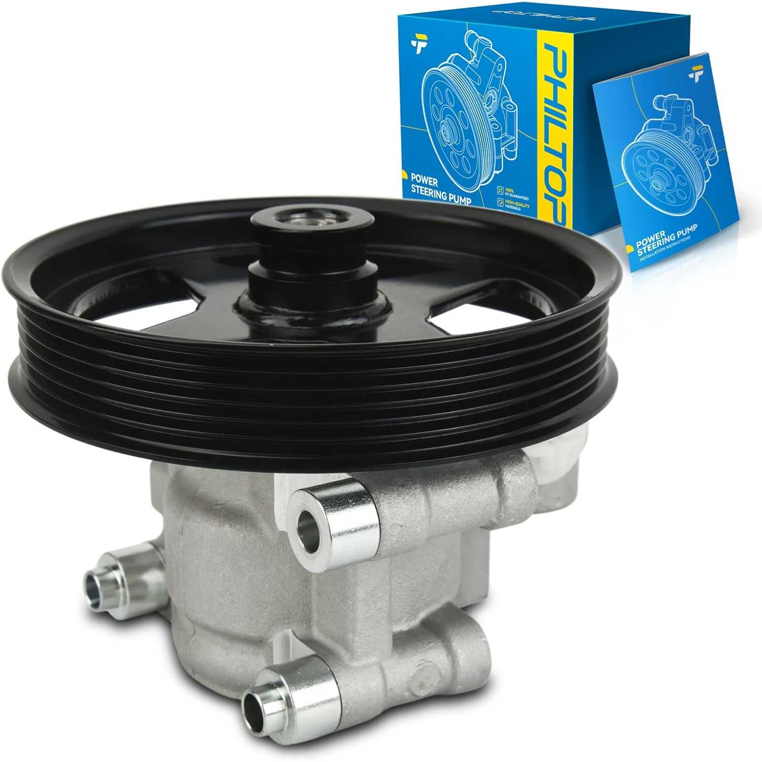 PHILTOP 20386 Power Steering Pump with Pulley, Fit for 2009 F-150, Replace OE 20386, 41681, 4426, 643019, 681, 681C, 8010681, 9L
