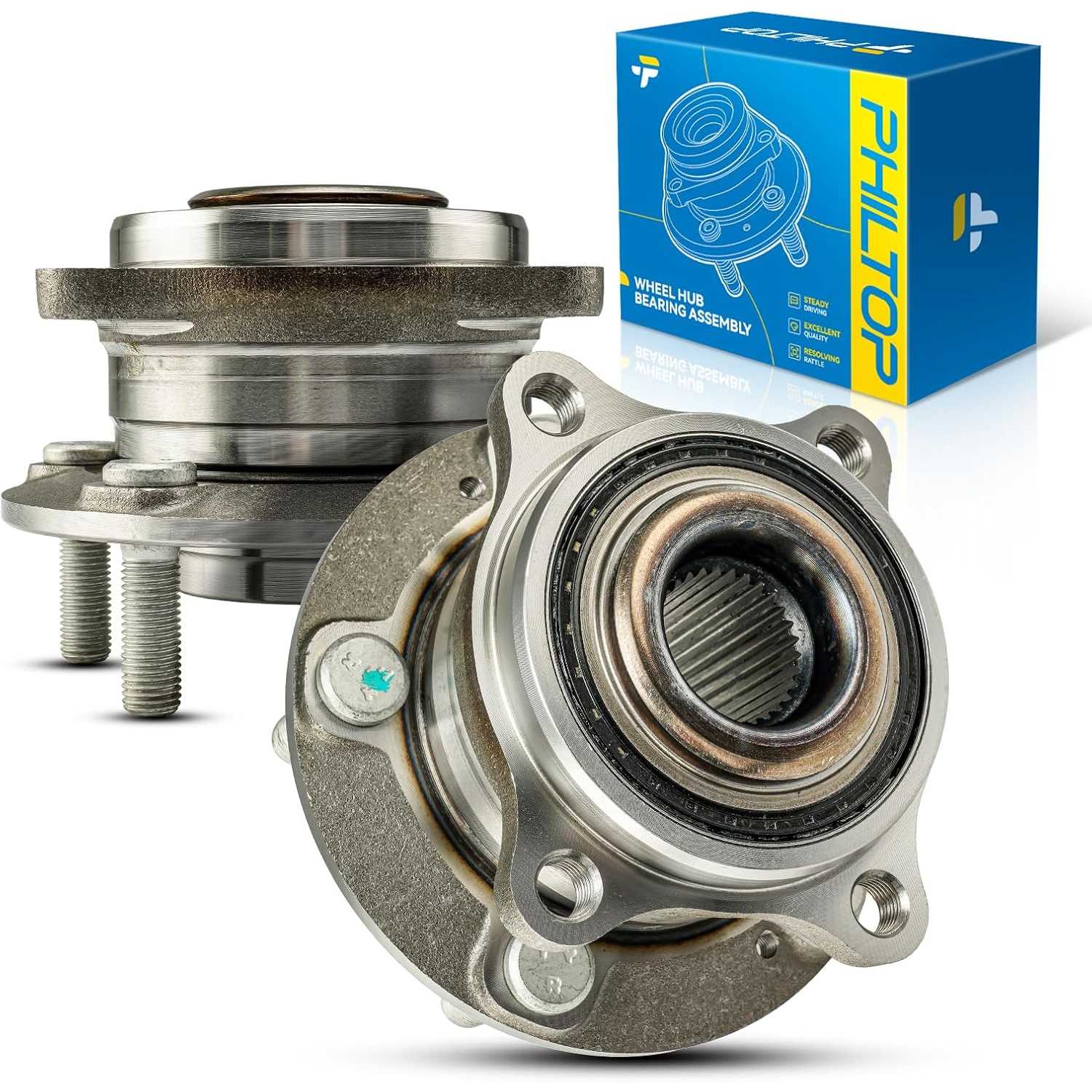 PHILTOP 513374 Front Wheel Hub Assembly Fit for Hyundai Sonata 2015-2019, Hyundai Tucson 2016-2021, Kia Sportage 2017-2022, Kia