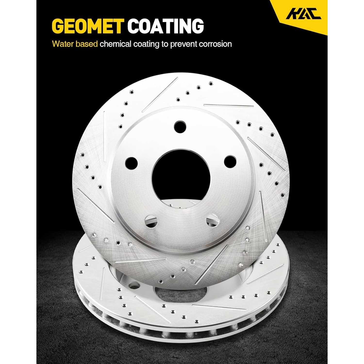 2006-2010 Pontiac G6/2004-2012 Chevrolet Malibu(More Available) Front Drilled and Slotted Ceramic Brake Pad & Rotor Kit 2