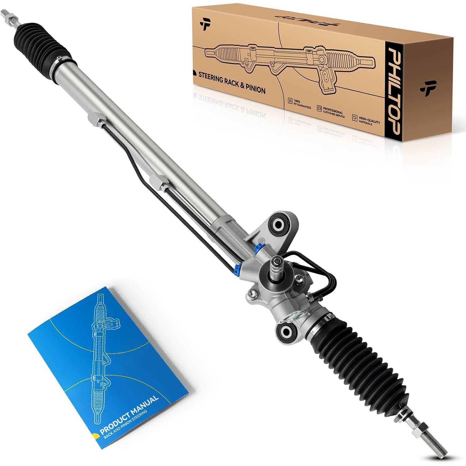 PHILTOP Power Steering Rack and Pinion Compatible with Honda Accord 2003-2007 2.4L, Acura TL 2004-2008 All Models, Hydraulic Rac