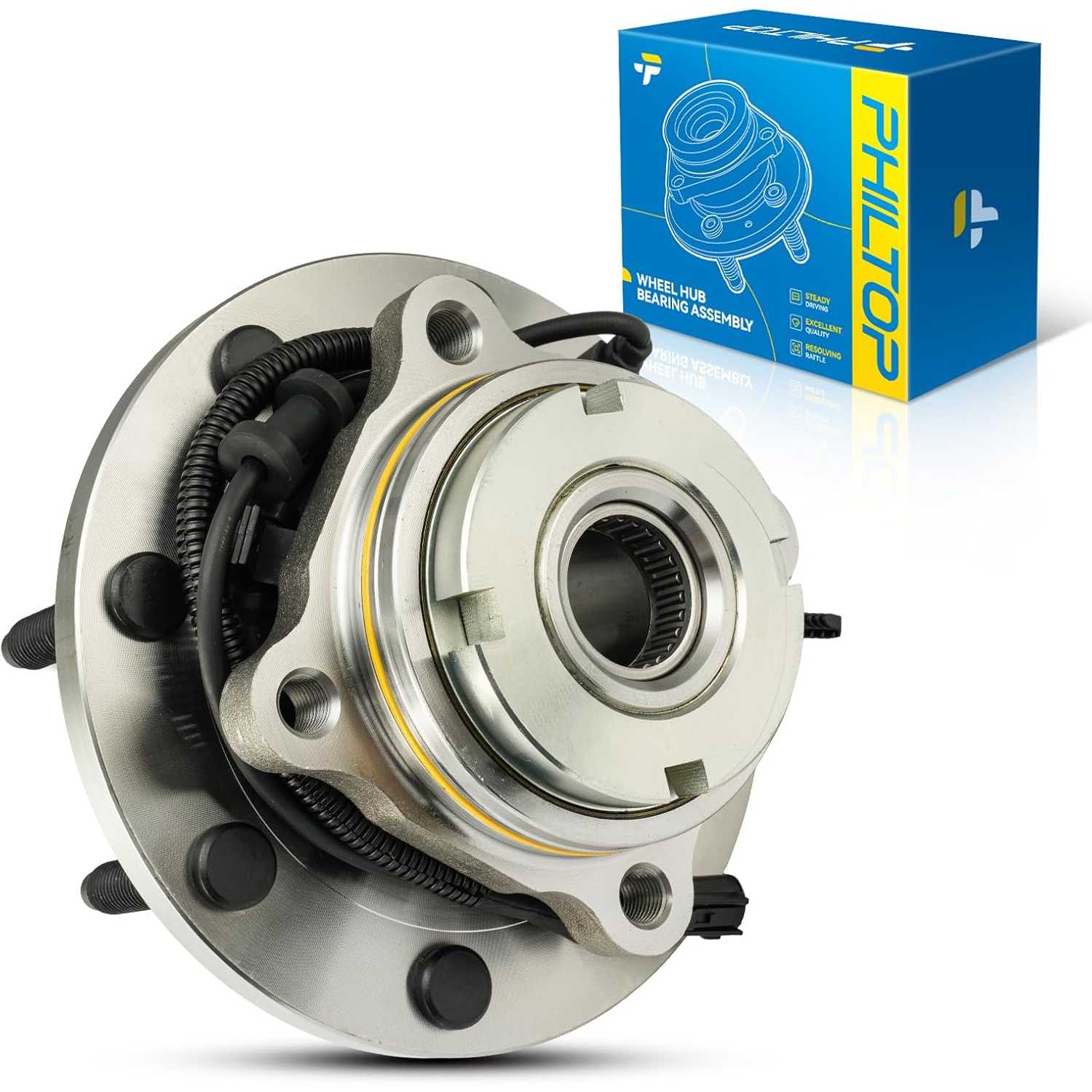 PHILTOP 515020 Front Wheel Hub Assembly Compatible with F-250 Super Duty 1999-2004, F-350 Super Duty 1999-2004, Excursion 2000-2