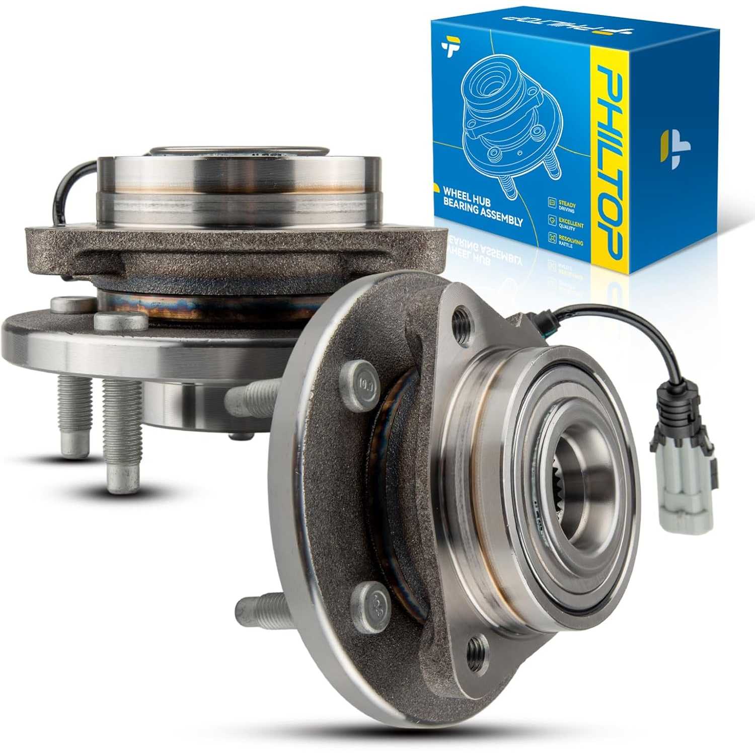 PHILTOP Front 513276 Wheel Bearing Hub Assembly 5 Lugs for 2007-2009 Chevrolet Equinox, 12-15 Chevrolet Captiva Sport, 08-10 Sat