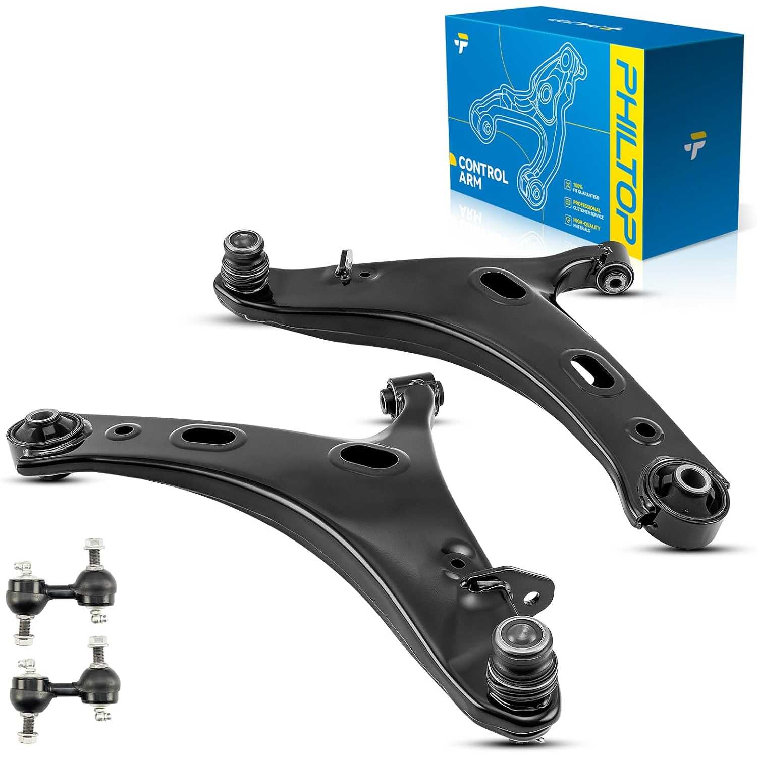 PHILTOP Front Suspension Kit Control Arm with Ball Joint Sway Bar Stabilizer Link Compatible with 2014-2018 Forester