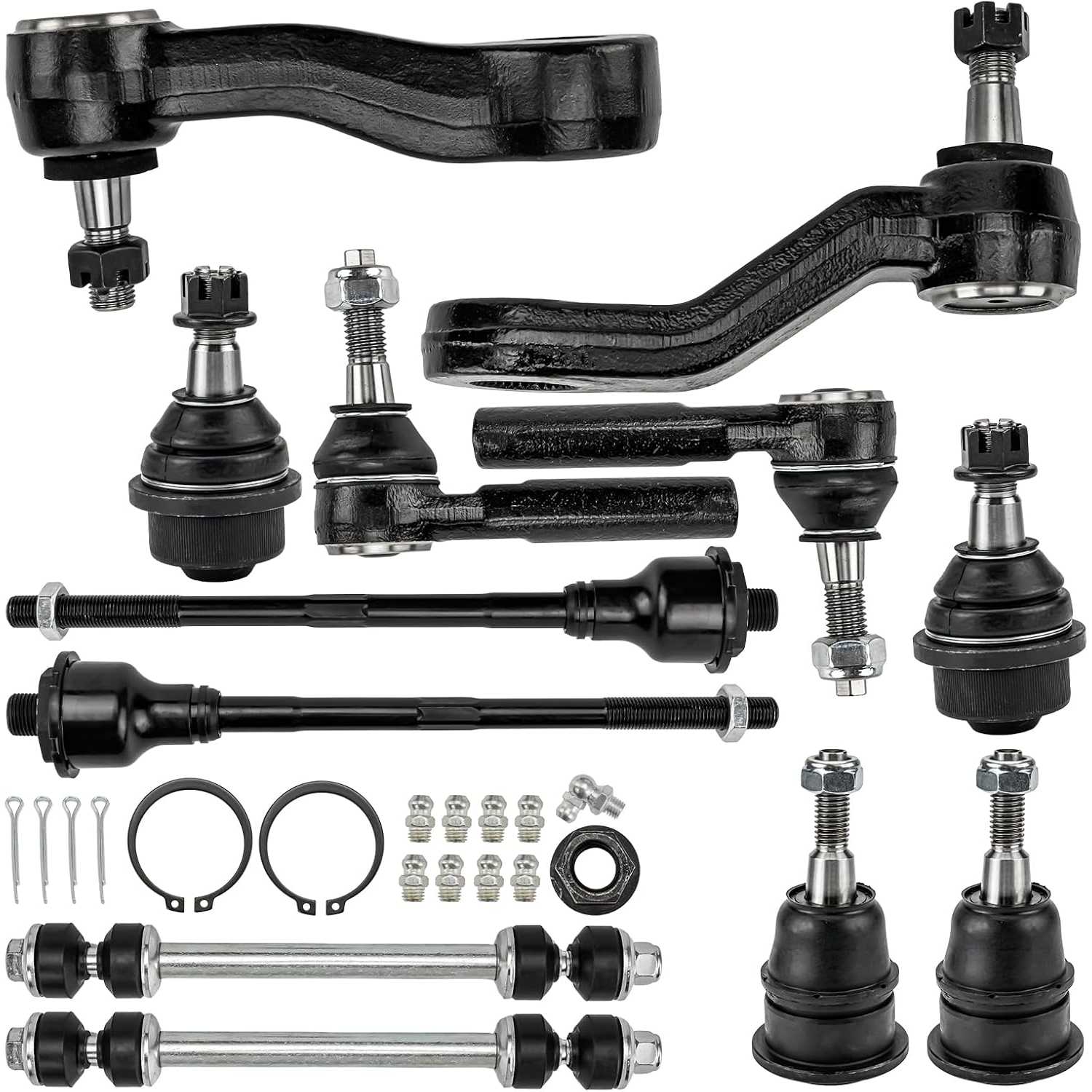 PHILTOP Front Suspension Kit Upper Lower Ball Joint Sway Bar End Links Tie Rod End Link Pitman Idler Arm for Chevrolet Avalanche