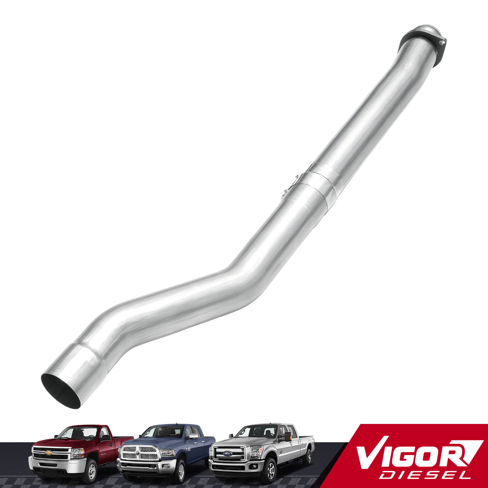 2003-2007 6.0L PowerStroke 3.5" CAT/Muffler Delete Racepipe With Clamps For F250/350 Super Duty 1