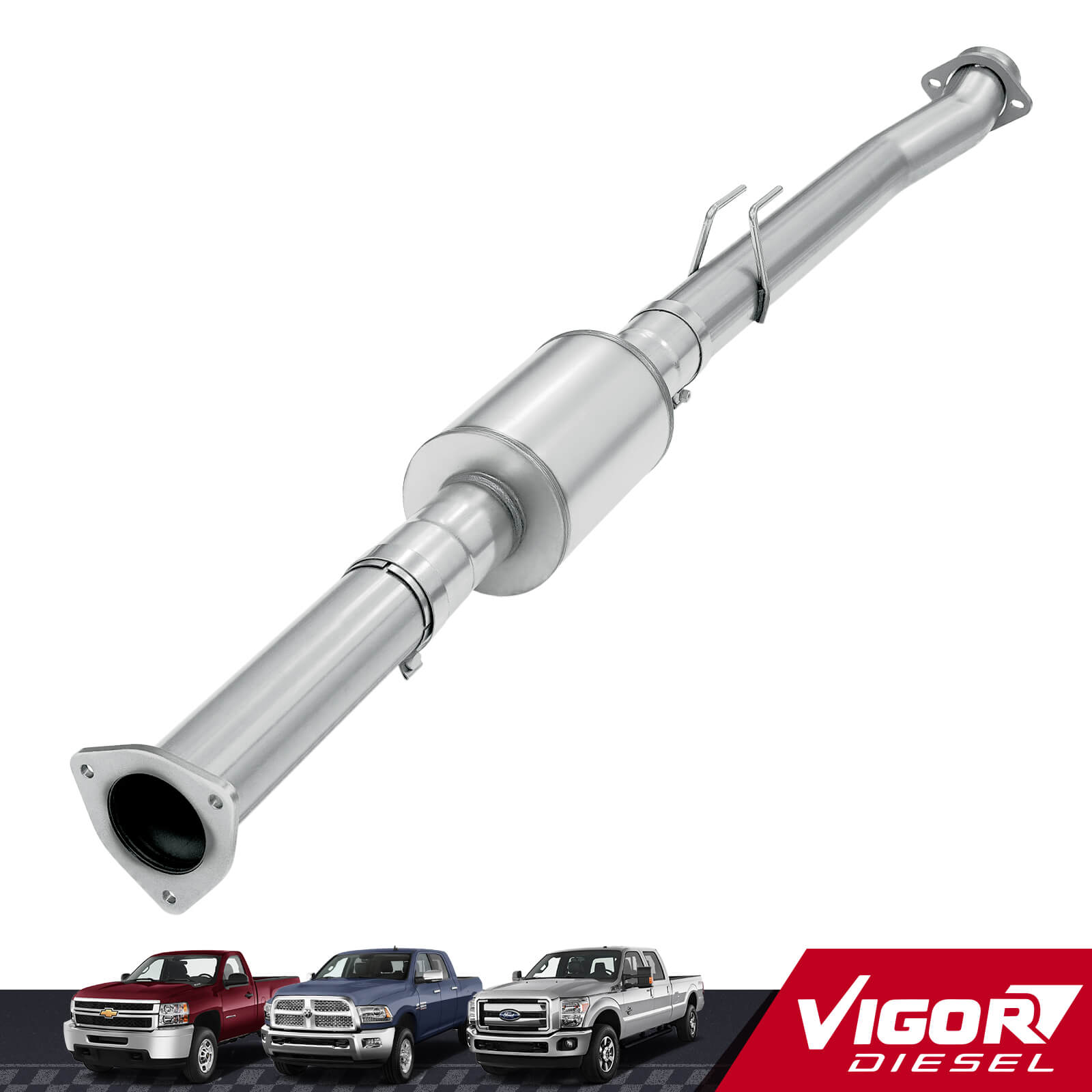 2011-2019 6.7L PowerStroke 4" CAT/DPF Delete Racepipe With Muffler For F250/350 Super Duty 1