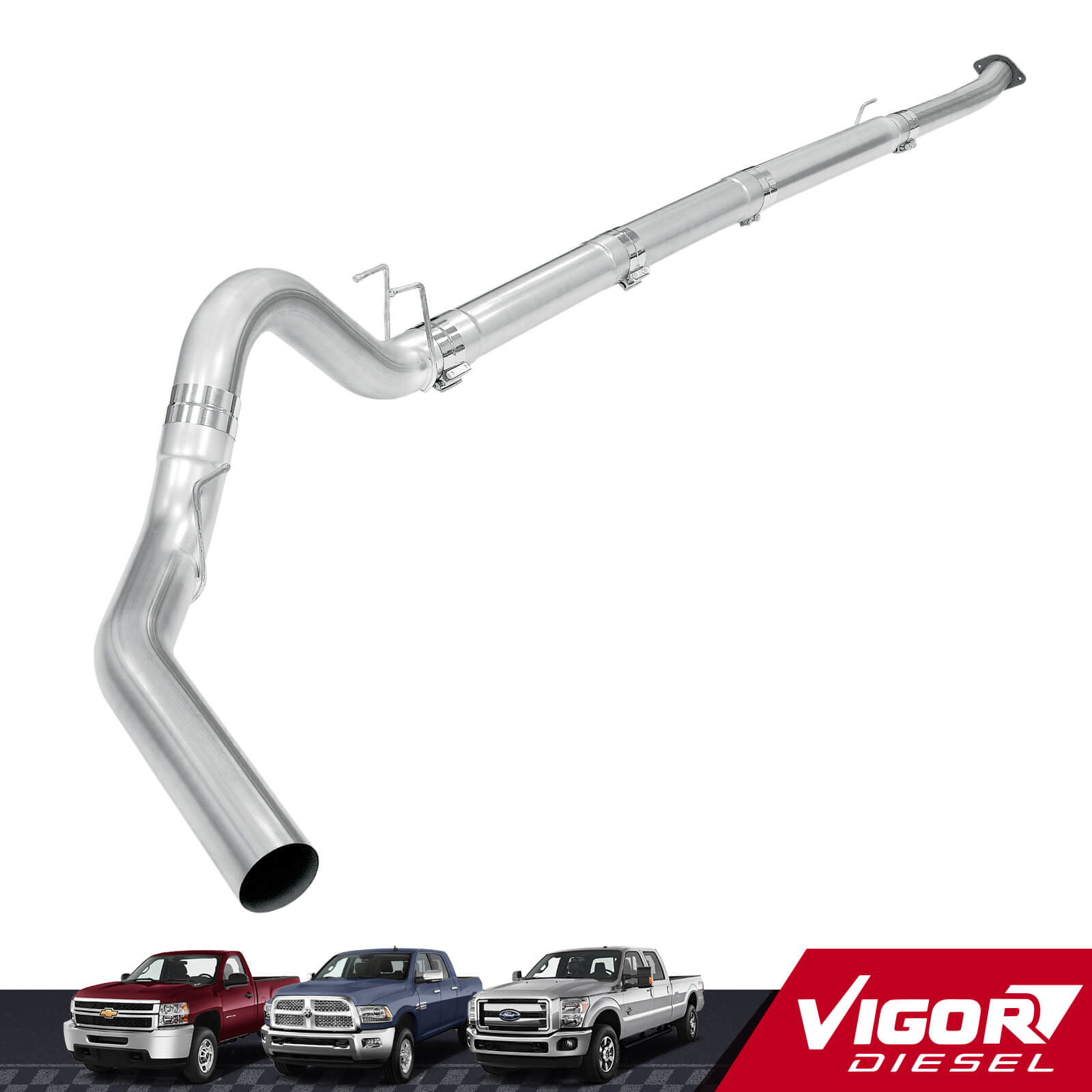 2011-2022 6.7L PowerStroke 5" Downpipe-Back CAT/DPF Delete Exhaust System For F250/350 Super Duty 1