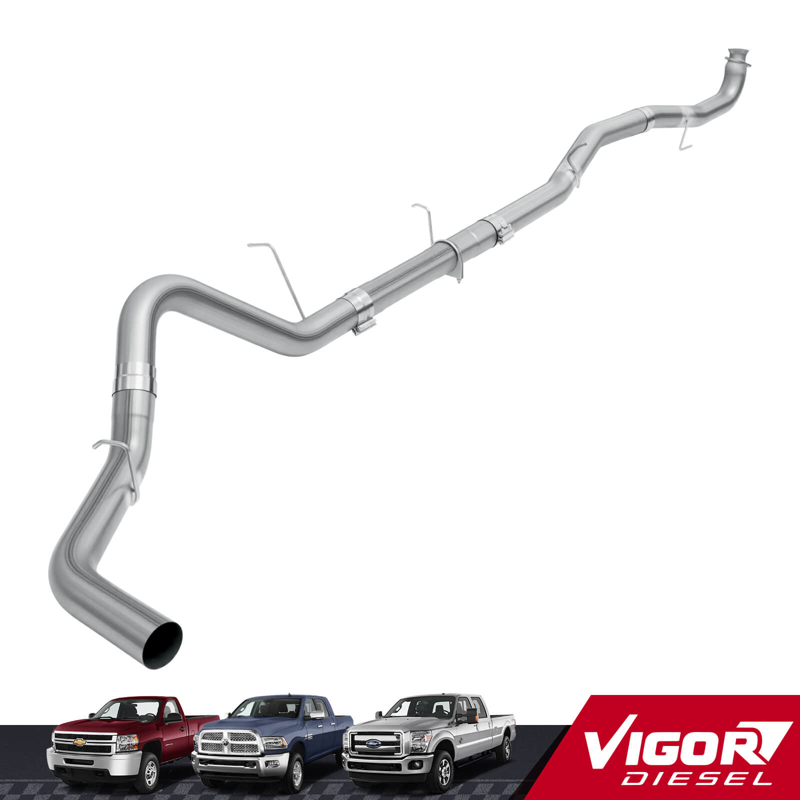 2017-2019 6.6L Duramax L5P 4" Downpipe-Back DPF Delete Exhaust System For Silverado Sierra 2500/3500HD 1