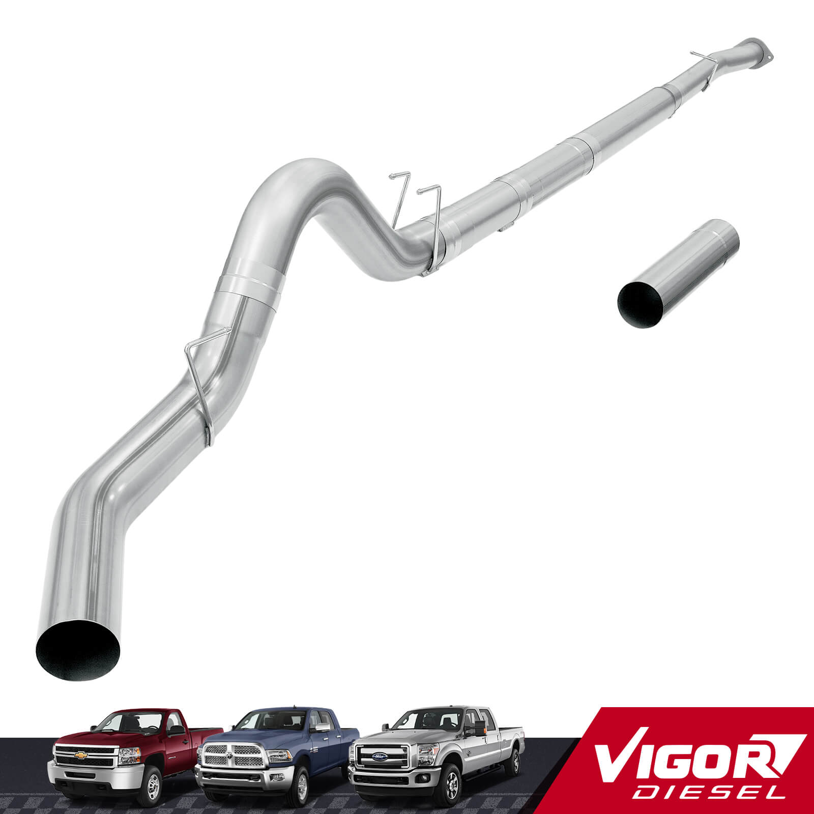 2008-2010 6.4L PowerStroke 5" Downpipe-Back CAT/DPF Delete Exhaust System For F250/350 Super Duty 1
