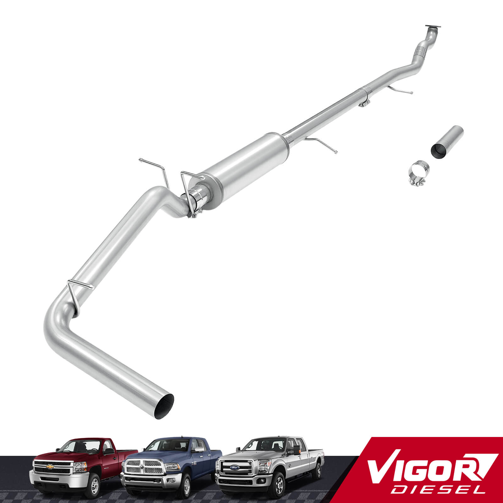 2016-2022 Duramax LWN 3" Turbo-Back CAT/DPF Delete Exhaust System With Muffler For Colorado Canyon 1