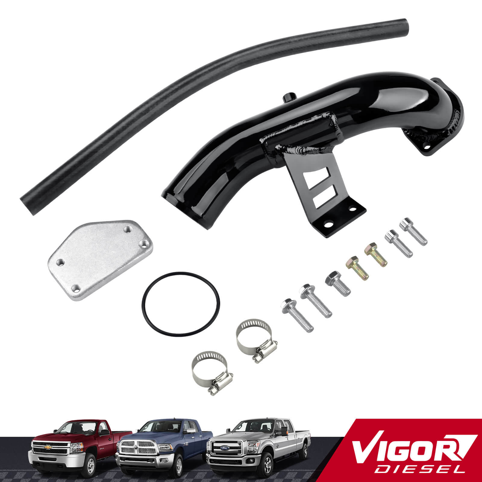 2004.5-2005 6.6L Duramax LLY EGR Valve & Cooler Delete Kit with High Flow Intake Elbow for Silverado/Sierra 2500/3500 HD 1