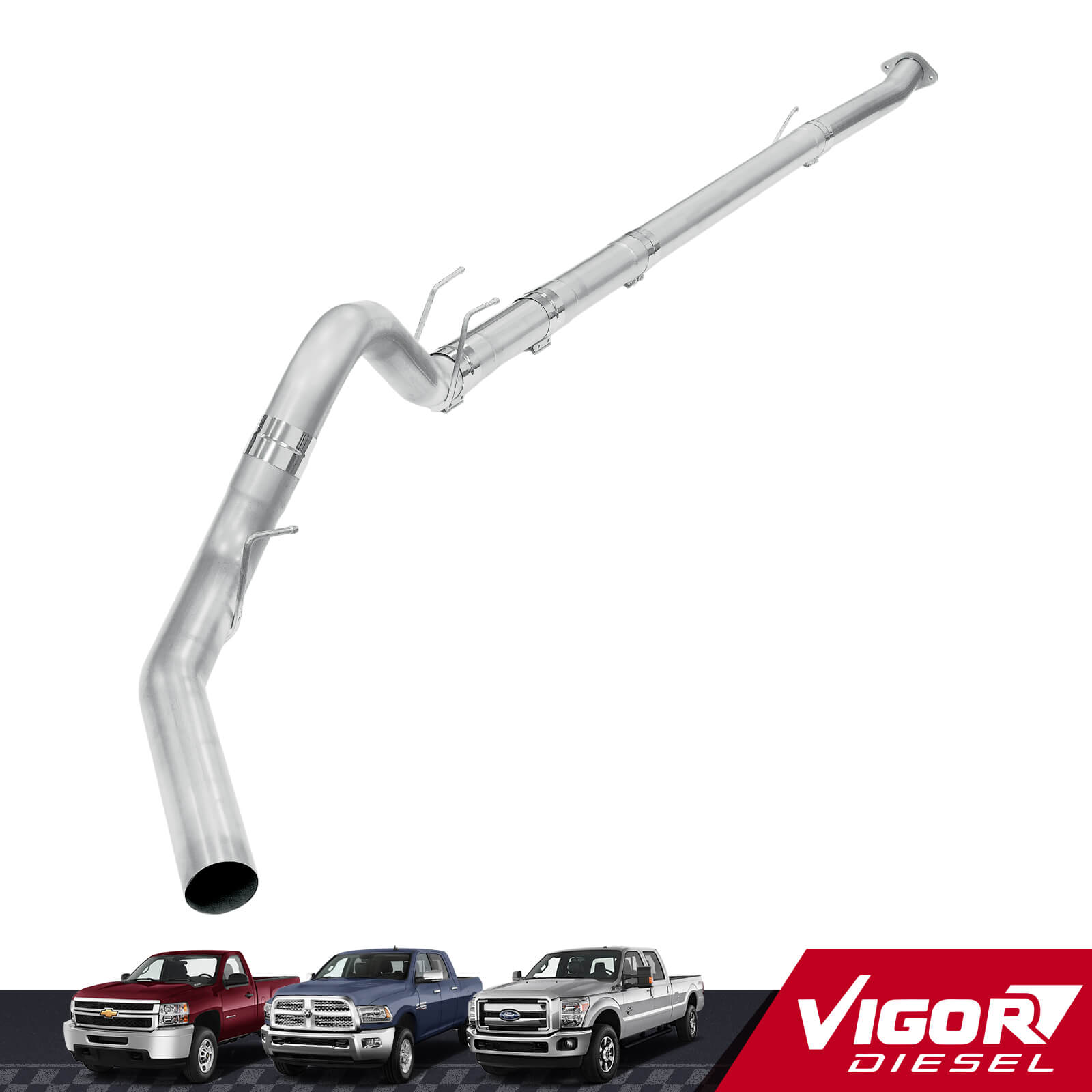 2011-2019 6.7L PowerStroke 4" Downpipe-Back CAT/DPF Delete Exhaust System For F250/350 Super Duty 1