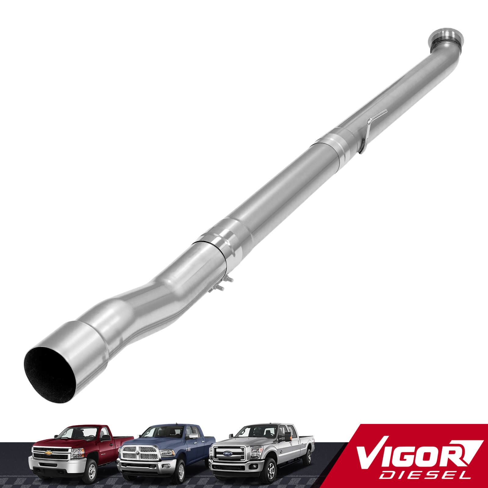 2019-2024 6.7L Cummins 4" CAT/DPF Delete Racepipe For Ram 2500/3500 1