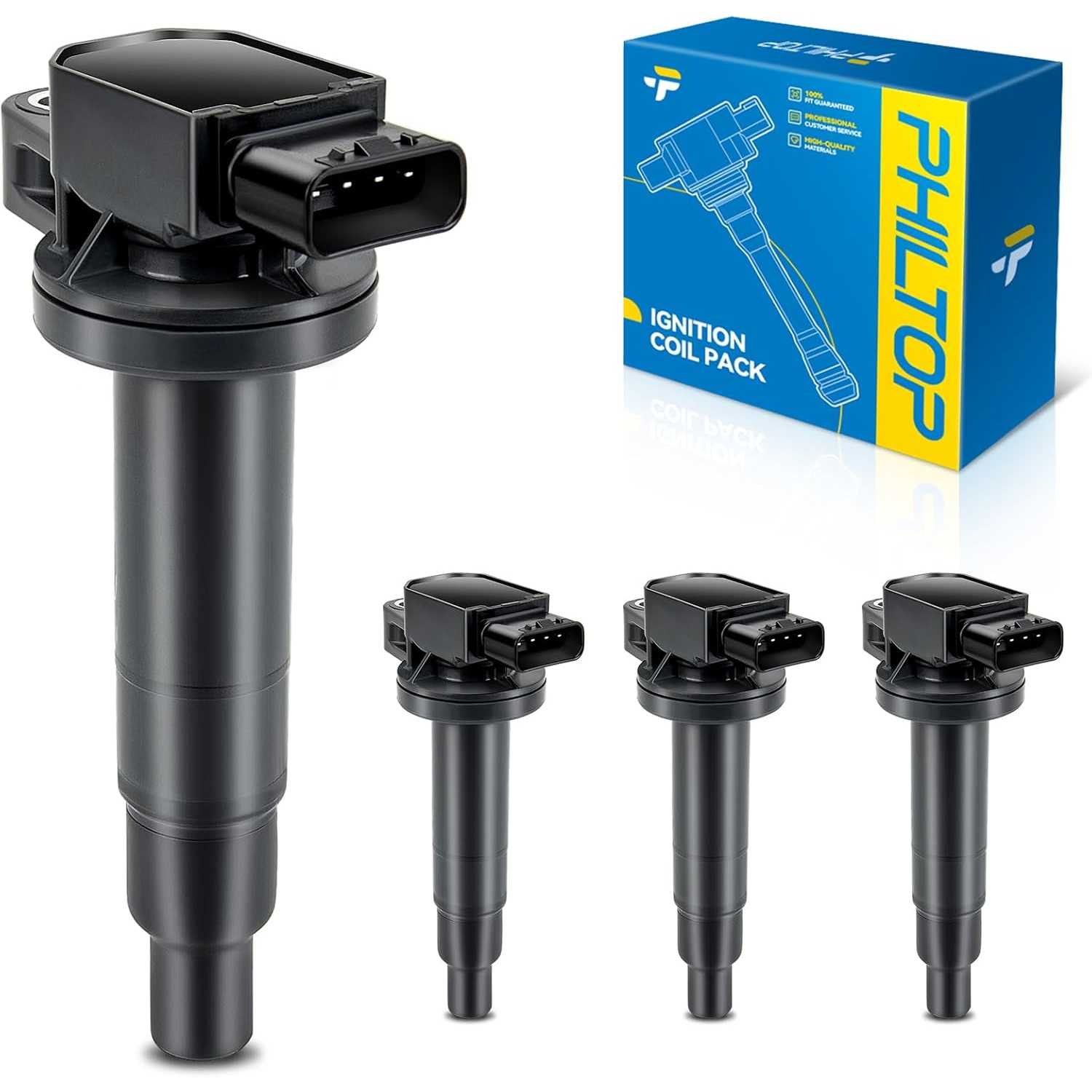 PHILTOP UF316 Ignition Coil Pack Fit for Toyota Prius 2001-2009, Yaris 2007-2018, Prius C 2012-2019, Scion xB xA 2004-2006, Echo