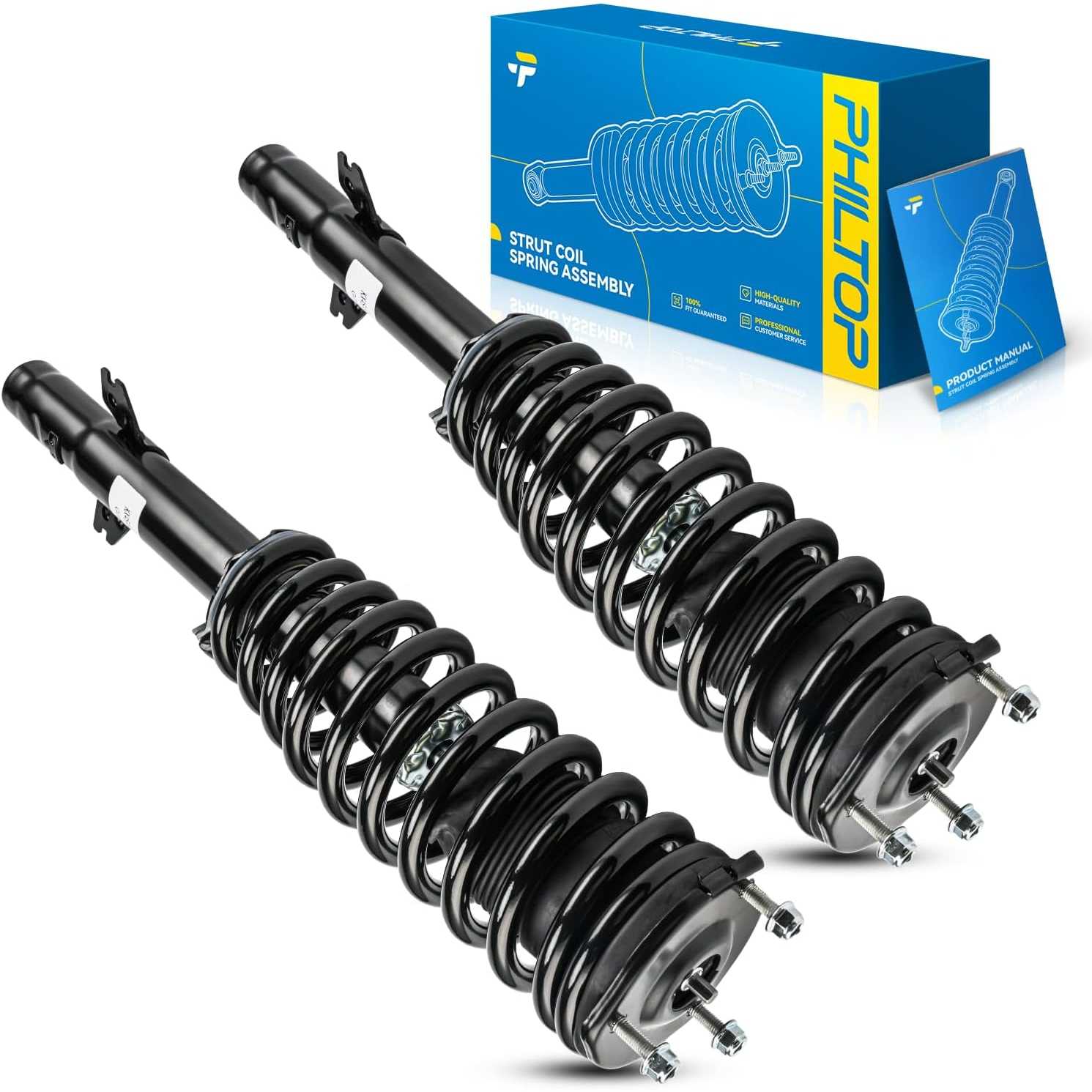 PHILTOP Front Struts Assembly for 2009-2013 Mazda 6 2.5L, 172568/172569 Pair Quick Shock Absorbers Replacement Shocks Assembly,