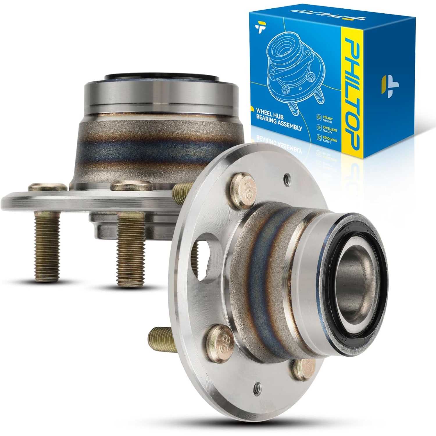 PHILTOP 512034 Rear Wheel Bearing Hub Assembly for 1993-1997 Honda Civic del Sol, 1992-1995 1999-2000 Honda Civic, 1994-1998 Acu