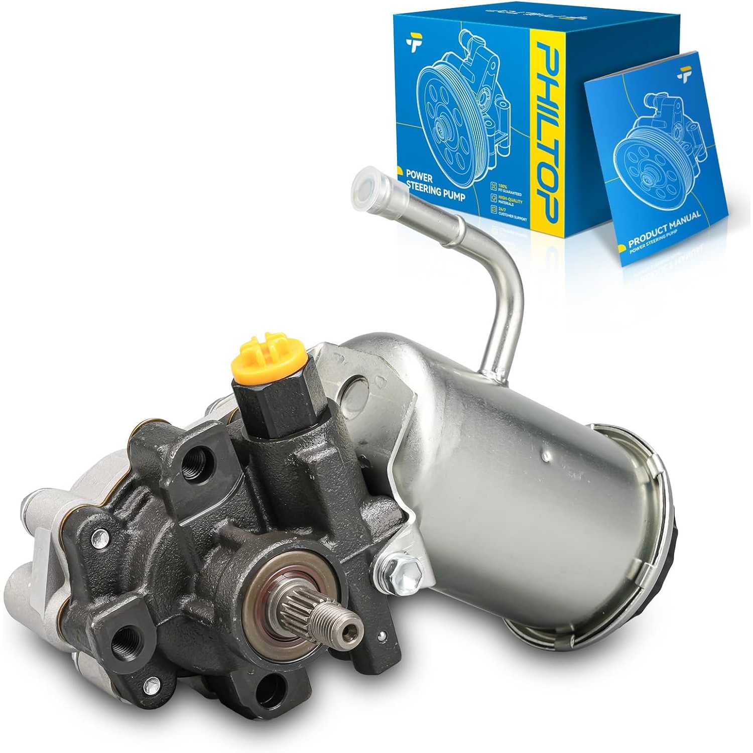 PHILTOP Power Steering Pump with Reservoir 965229, Fit for 1995-2003 Tacoma 3.4L, 1996-2000 4Runner 3.4L, 2001-2002 4Runner, Rep