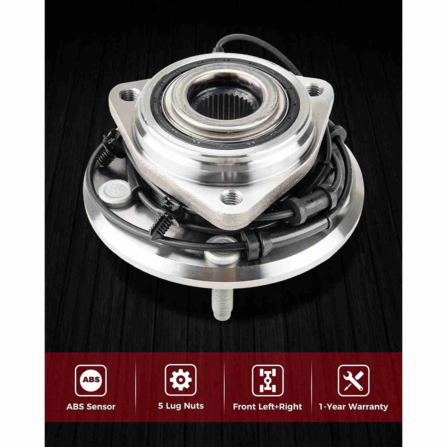 Suncent® 513272 Front Wheel Bearing & Hub Assembly for 2007-2010 Wrangler 4