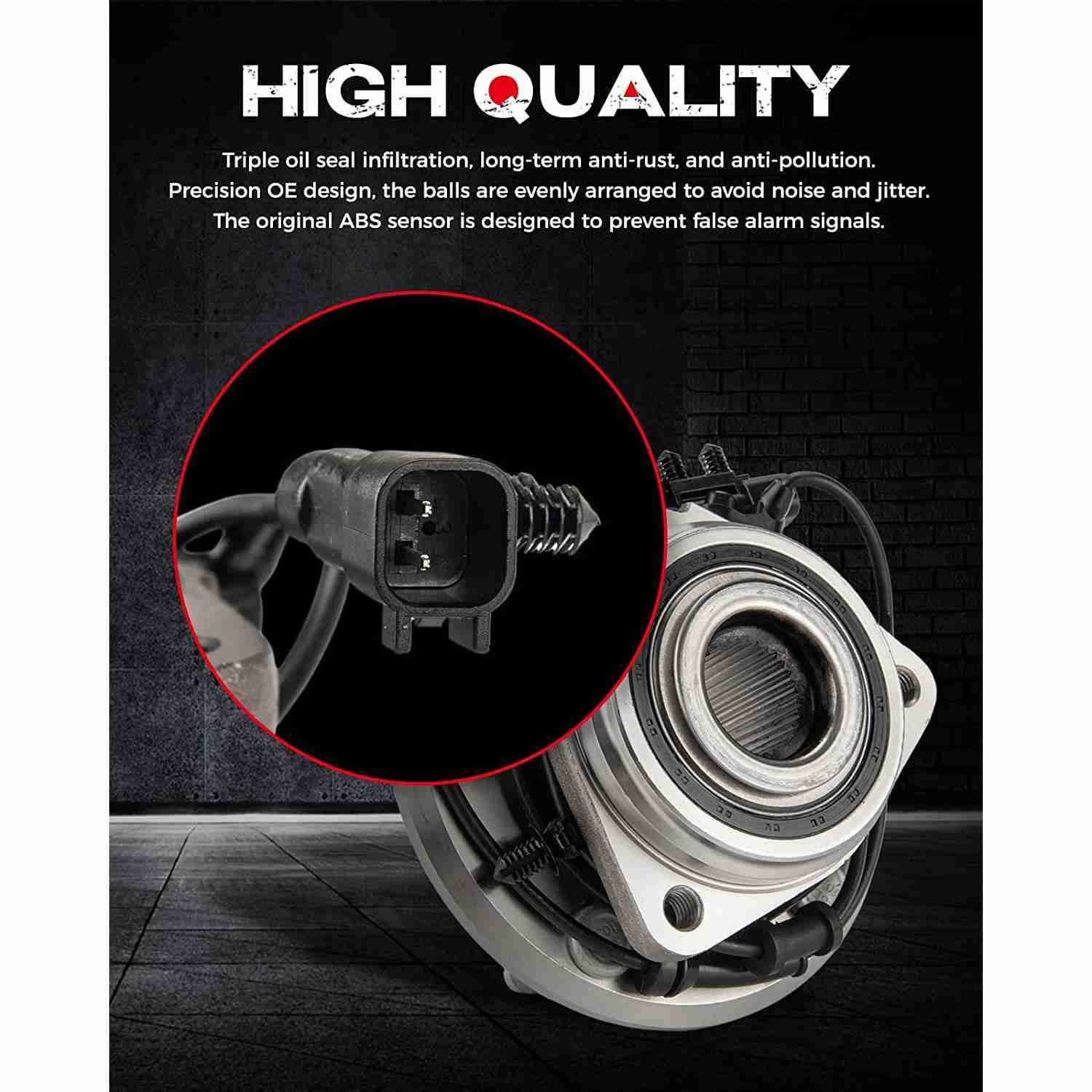 Suncent® 513272 Front Wheel Bearing & Hub Assembly for 2007-2010 Wrangler 3