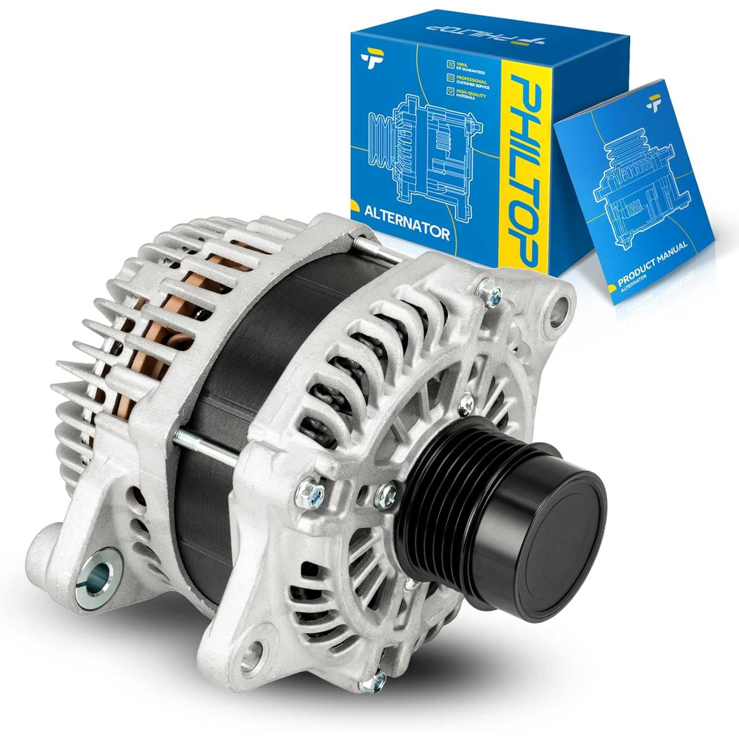 PHILTOP New Alternator Compatible With 2009-2020 Journey 2.4L(Mitsubishi Unit; 160 Amp) 11440N 12V CW 6-Groove Pulley