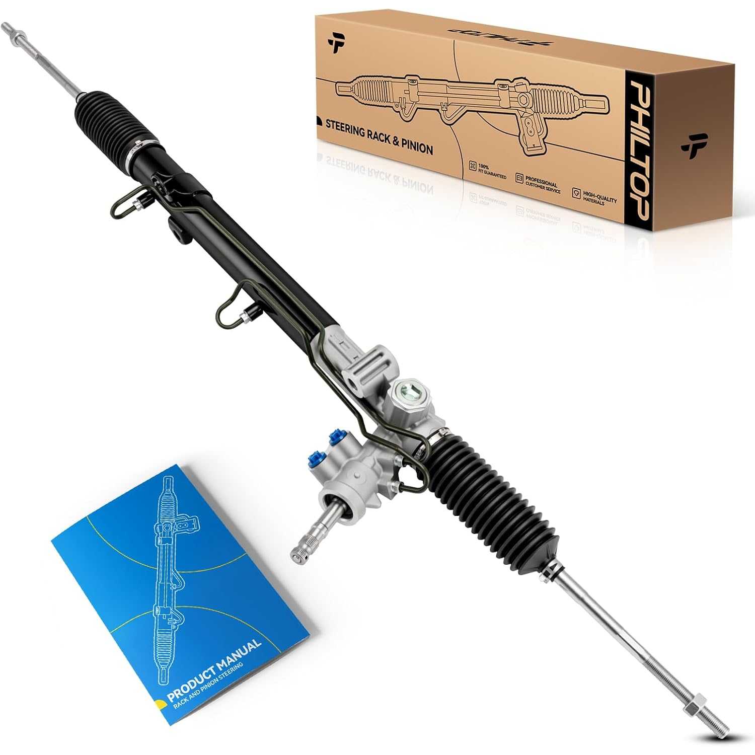 PHILTOP Hydraulic Power Steering Rack and Pinion for Chrysler Town & Country 2005-2007, Voyager 2005-2008, Dodge Caravan 200