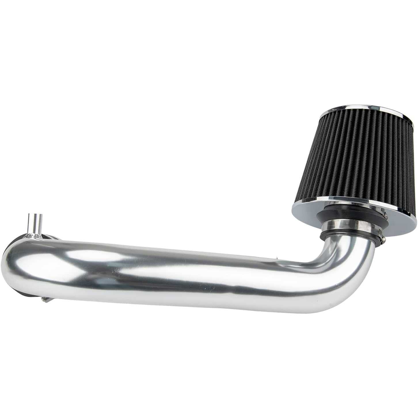 ZonCar® Cold Air intake kit w/ Heat Shield for Civic 2001-2005 L4 1.7L Black Polished Aluminum 2