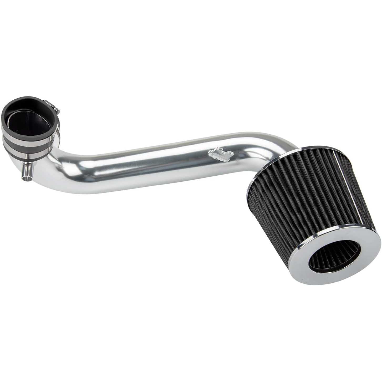 ZonCar® Cold Air intake kit w/ Heat Shield for Civic 2001-2005 L4 1.7L Black Polished Aluminum 3