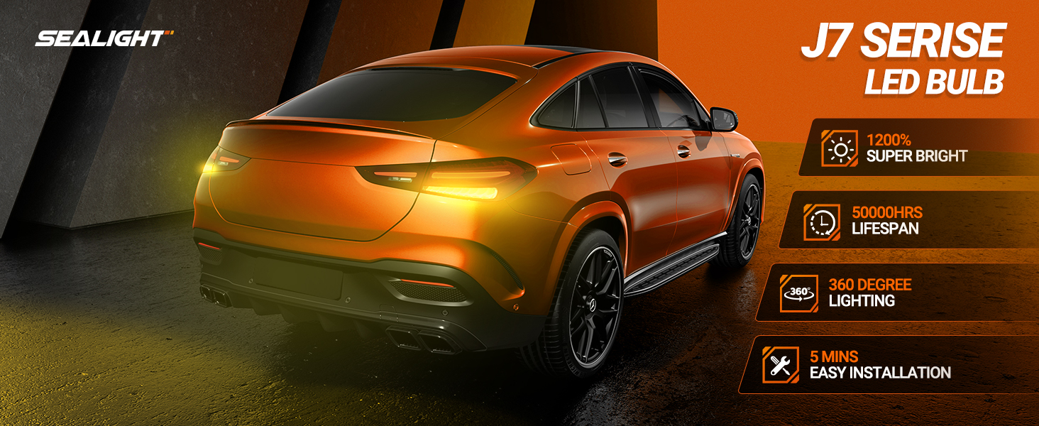 Sealight 3157 3156 3056 3057 4057 4157 LED Light Bulb Amber Yellow Turn Signal Marker Lights