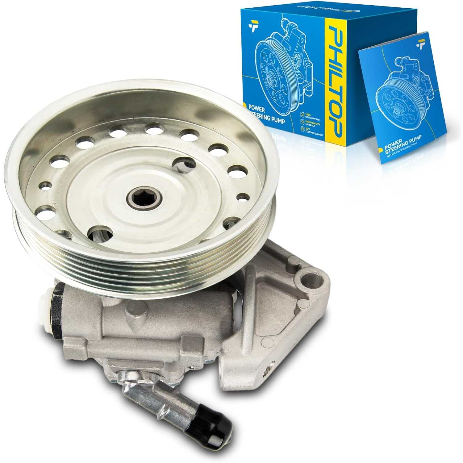 PHILTOP 96398 Power Steering Pump Fit For 2007-2014 XC90 2.5/3.2L,2008-2010 XC70; S80 3.0/3.2L; V70,2008-2012 LR2,2010 XC60,Powe
