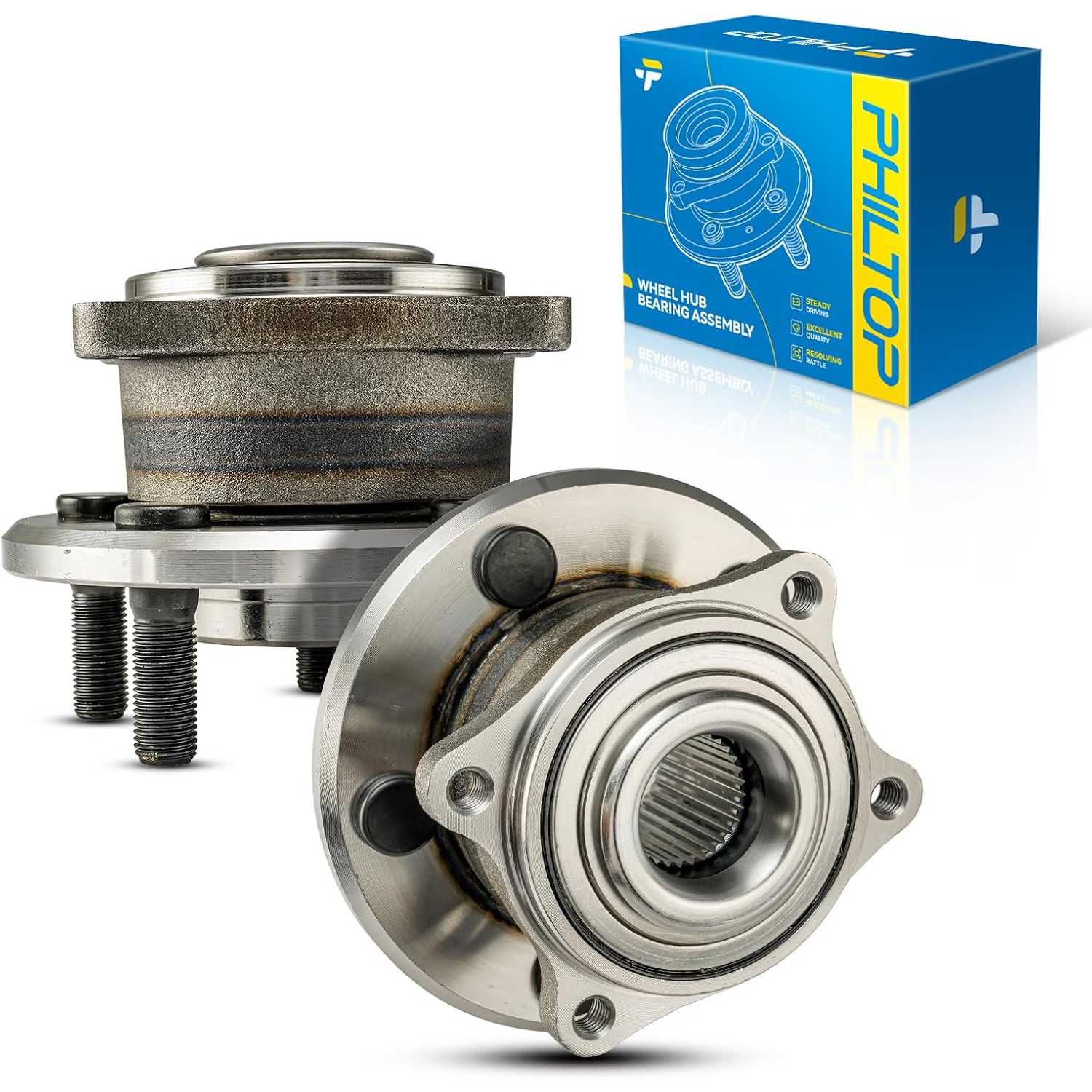 PHILTOP 512369 Rear Wheel Bearing Fit for Dodge Charger 2009-2014, Chrysler 300 2009-2014, Dodge Challenger 2008-2014, 5 Lugs Wh