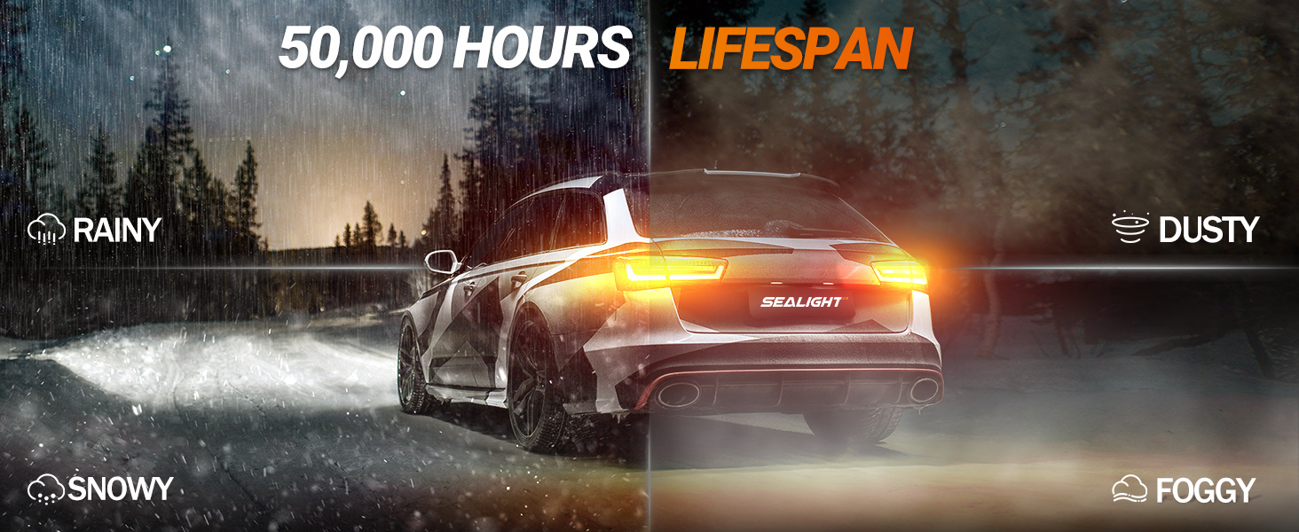 sealight 7443 7440 led bulb amber yellow