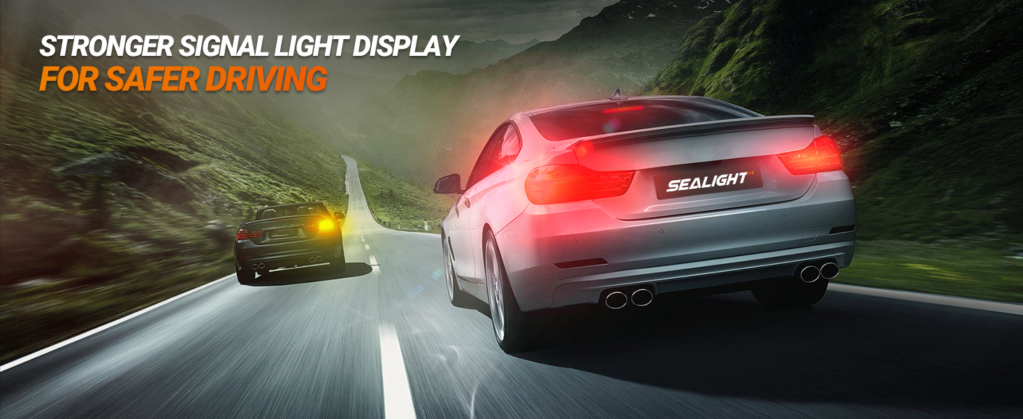 sealight 7443 7440 led bulb amber yellow