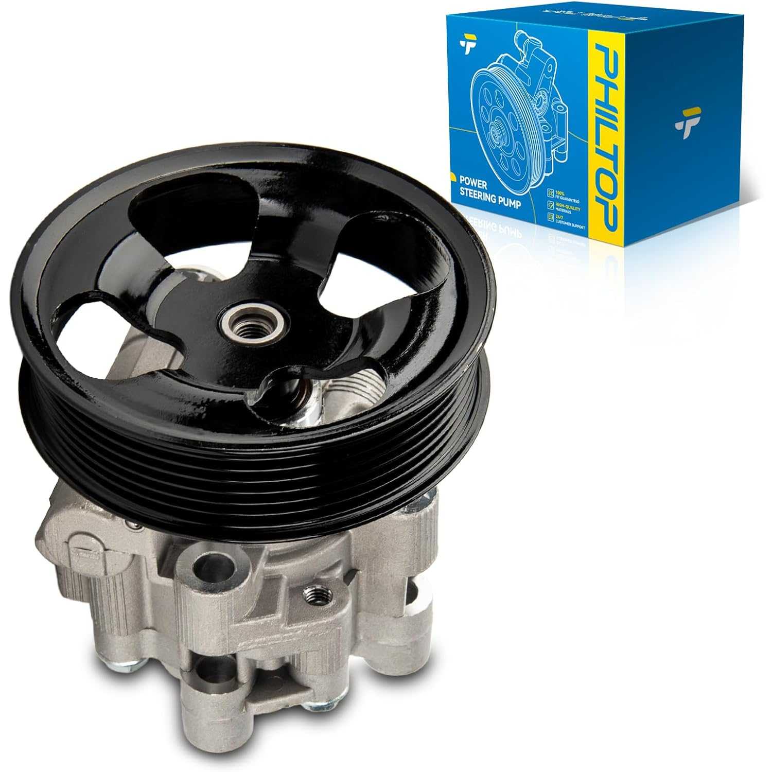 PHILTOP Power Steering Pump 965498, Fit for 2005-2012 Avalon, 2007-2012 ES350, 2007-2011 Camry 3.5L, Power Assist Pump with Pull