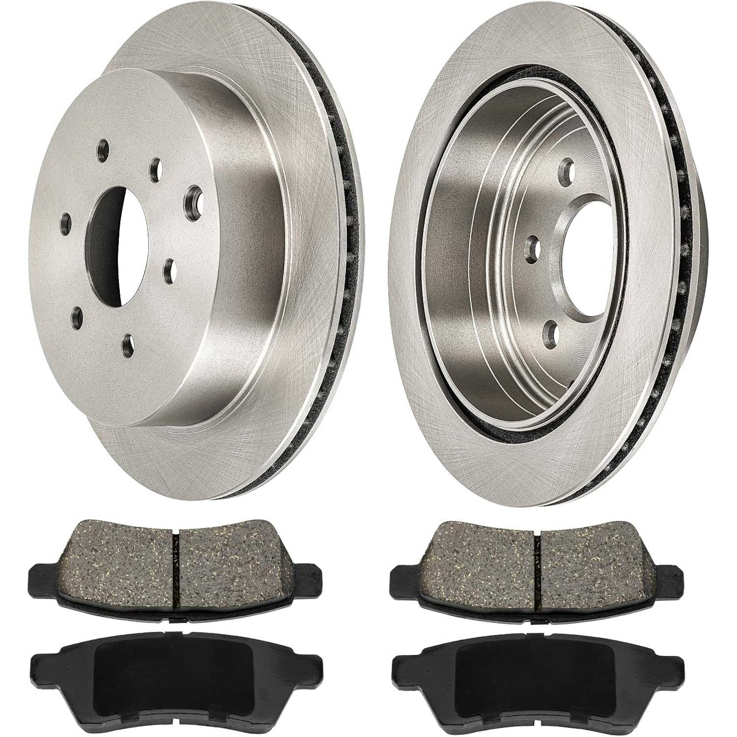 2005-2019 Frontier/2005-2015 Xterra/2009-2012 Equator Rear Ceramic Brake Pad & Rotor Kit 0