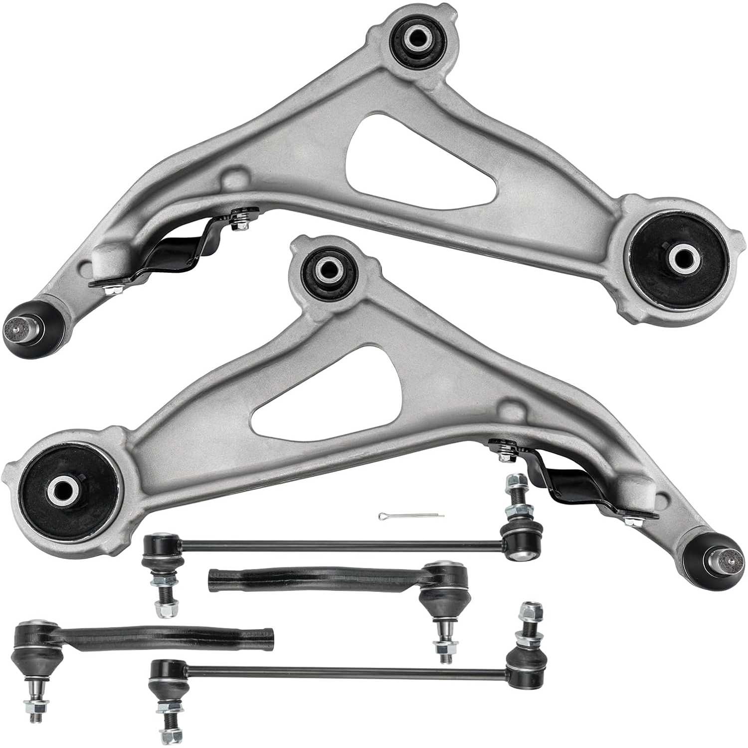 PHILTOP 6Pcs Suspension Kit Front Lower Control Arm w/Ball Joint Sway Bar End Link Tie Rod End Fit for 2013-2019 Pathfinder QX60