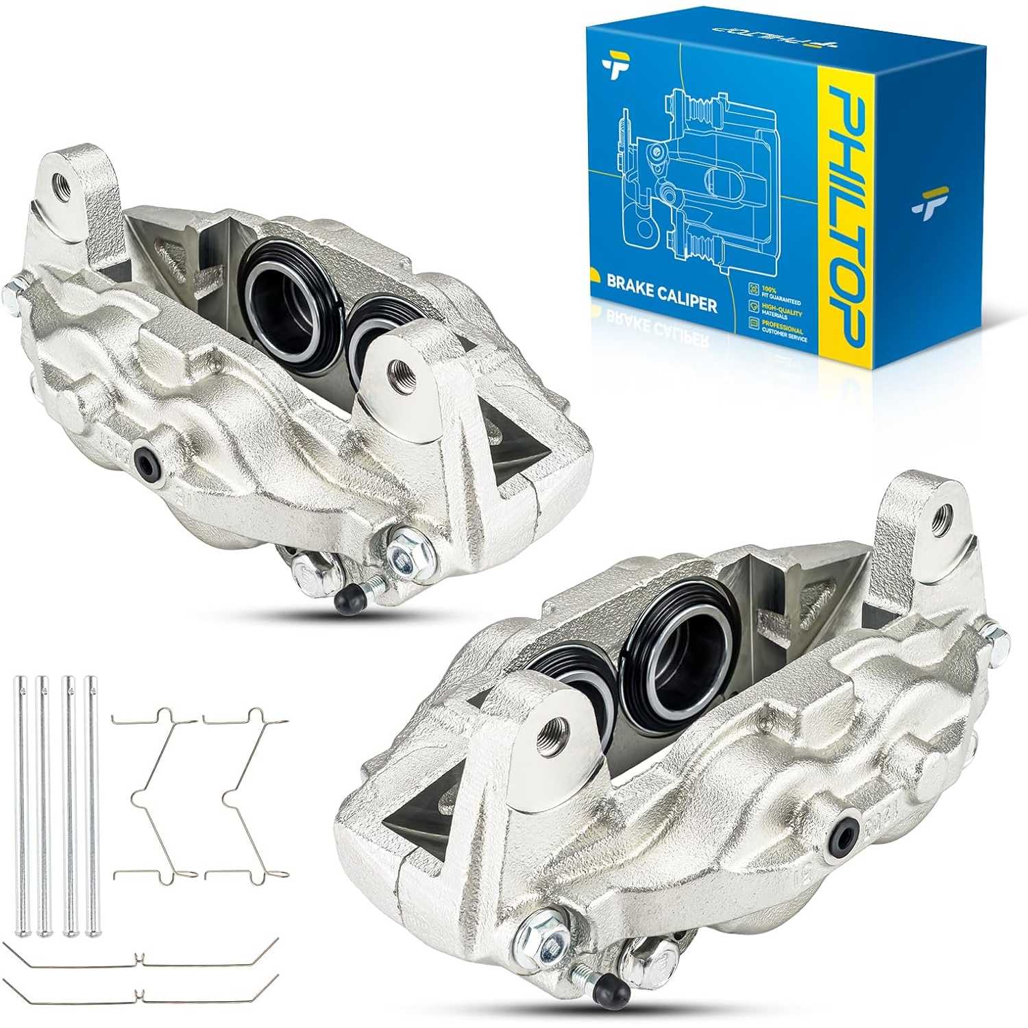 PHILTOP Front Disc Brake Caliper Assembly Replacement For 2007-2016 Toyota Tundra, 2008-2016 Toyota Sequoia, 193274+193275 Pair