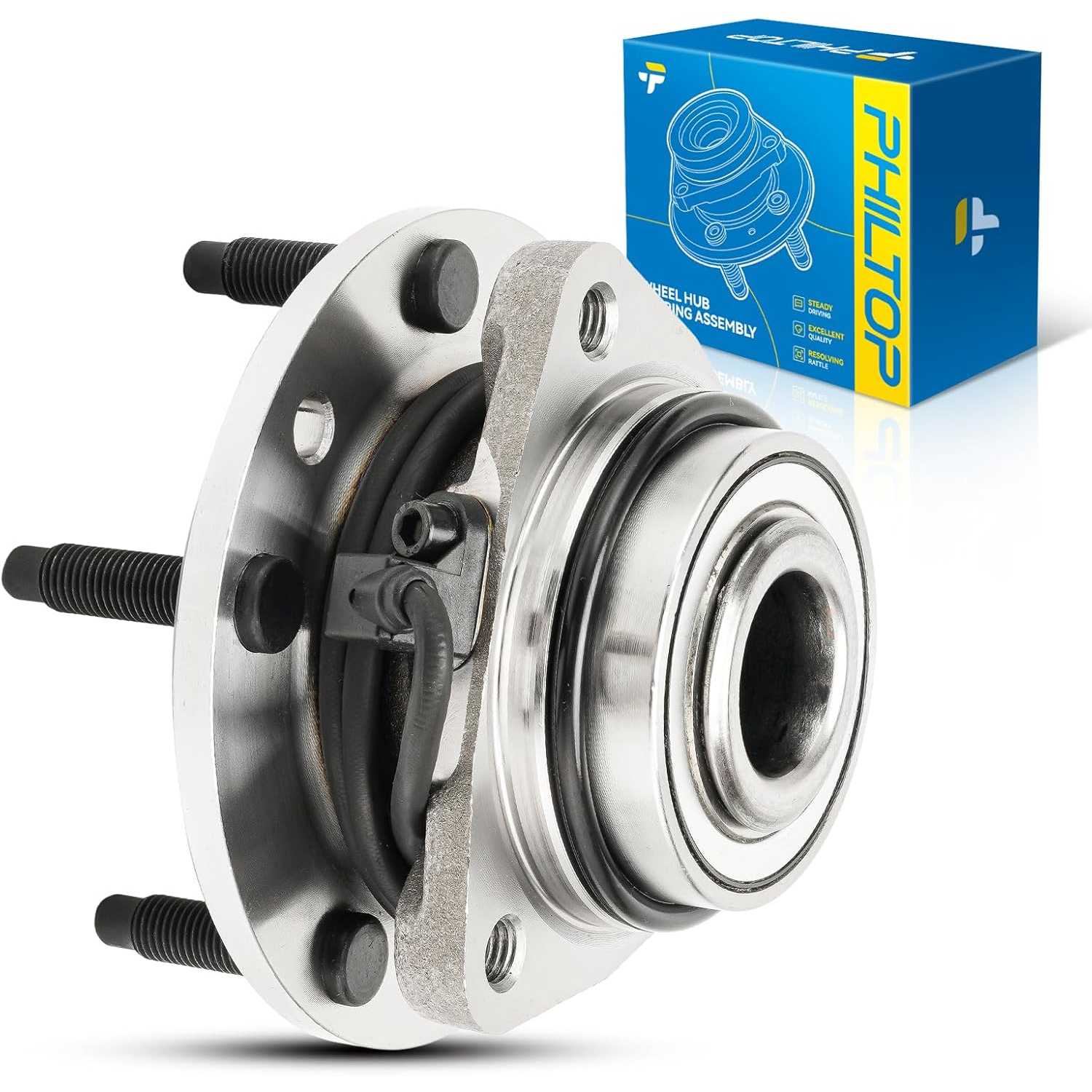 PHILTOP 513124 Front Wheel Bearing and Hub Assembly for 1997-2005 Blazer, 1997-2004 S10, 1997-2001 Jimmy, 1997-2004 Sonoma, 1997