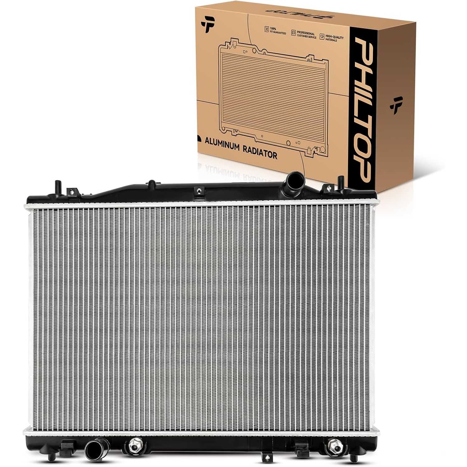 PHILTOP Core Radiator Compatible with 2005-2007 CTS, 2004 CTS 3.6L, 2004 CTS 5.7L Transmission Oil Cooler Included