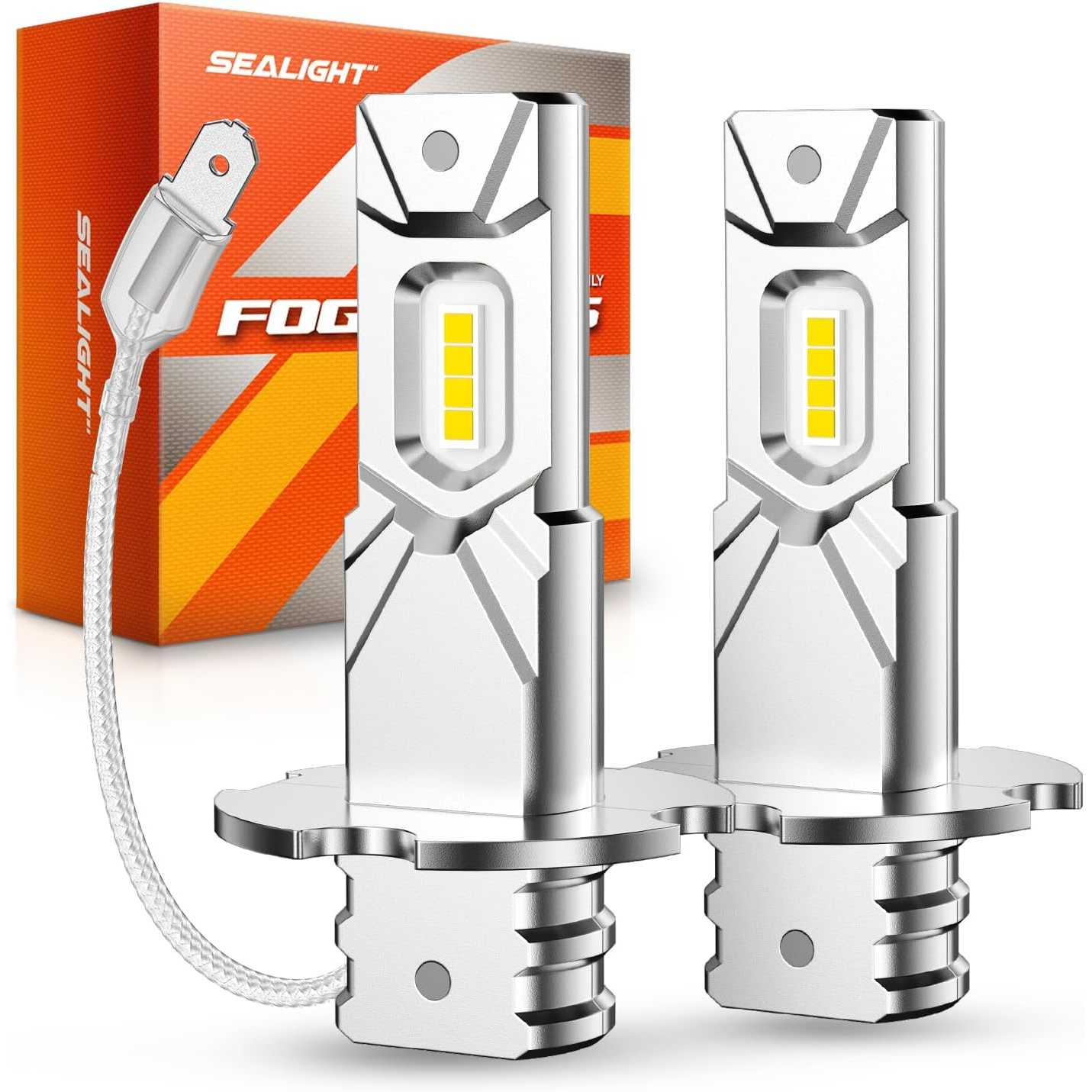 SEALIGHT® F3A H3/H3ll LED Fog Light Bulbs 6500K White 40W 13000LM IP67 2Pcs