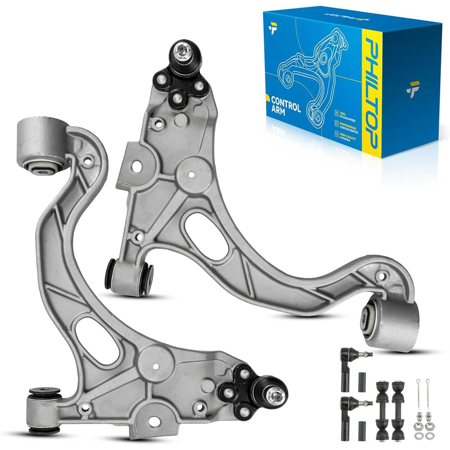 PHILTOP Front Suspension Kit Lower Control Arm w/Ball Joint & Rear Sway Bar End Links & Tie Rod for Buick Lesabre Park A