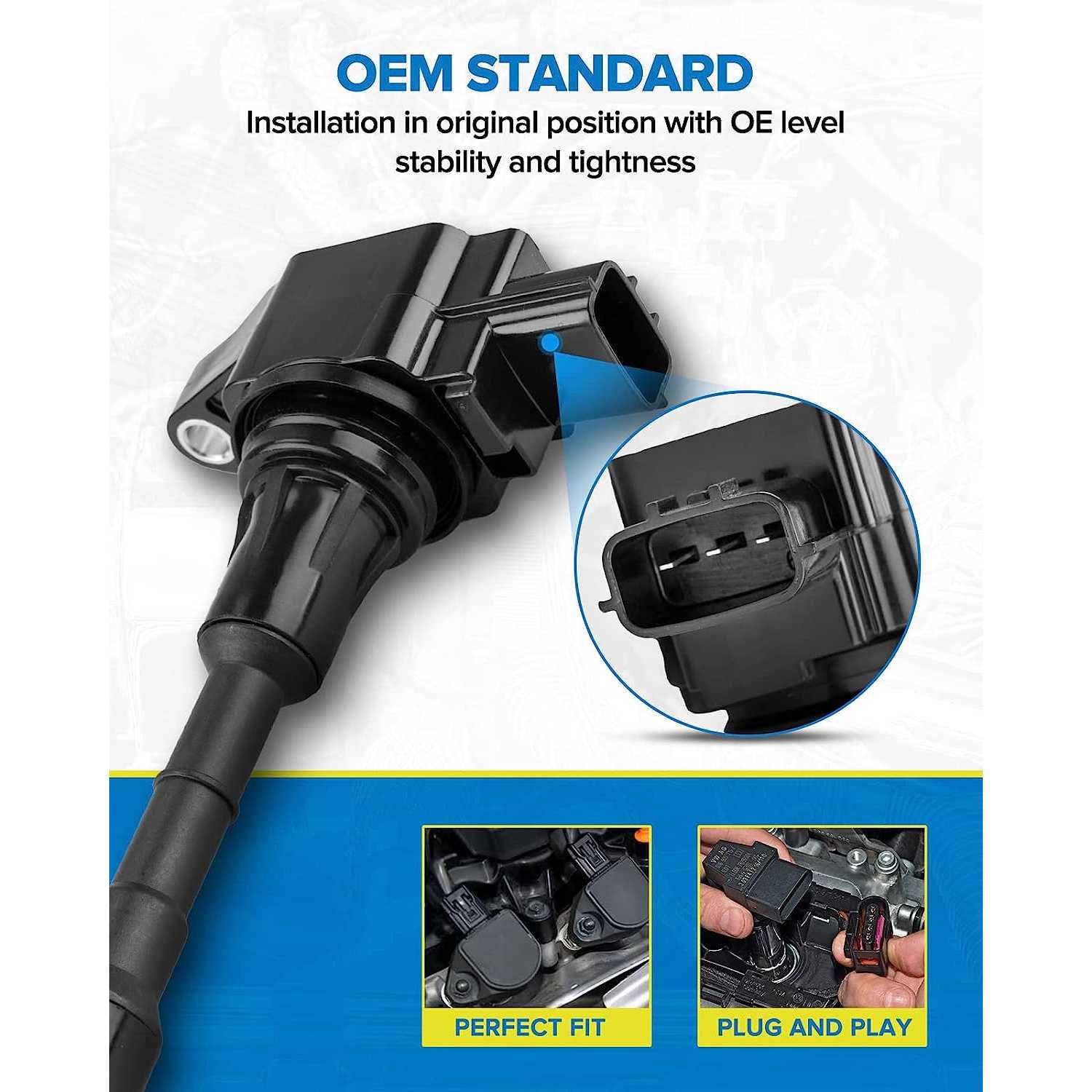 Suncent Ignition Coil Packs, Set of 6 fit for EX37 FX37 G37 M37 Q40 Q50 Q60 Q70 Q70L QX50 QX70 V6 3.7L, UF550 Ignition Coil 4
