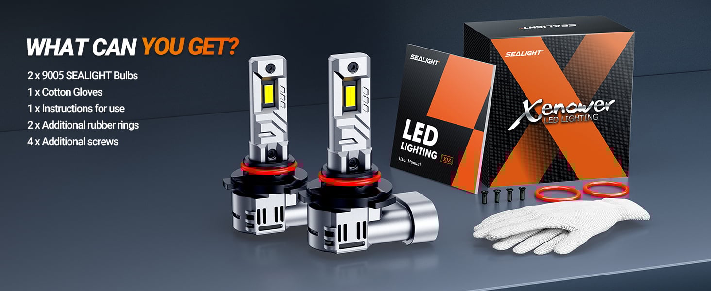 Sealight 9005 fog light bulbs over 50000 Hours lifespan 24000LM Super Brightness for Ford F-150