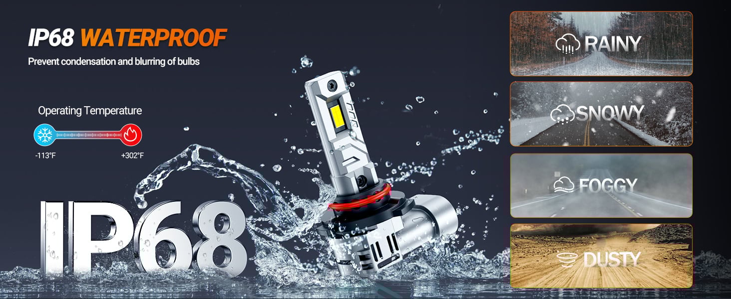 Sealight 9005 fog light bulbs over 50000 Hours lifespan 24000LM Super Brightness for Ford F-150